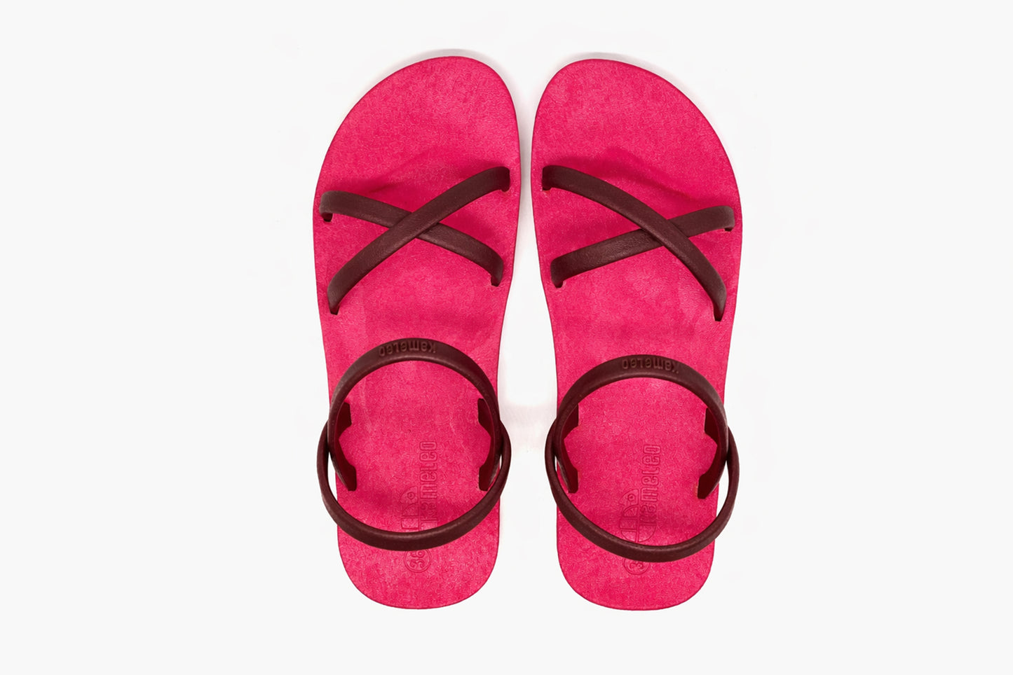 Cross Slim Pink Sole Brown Strap