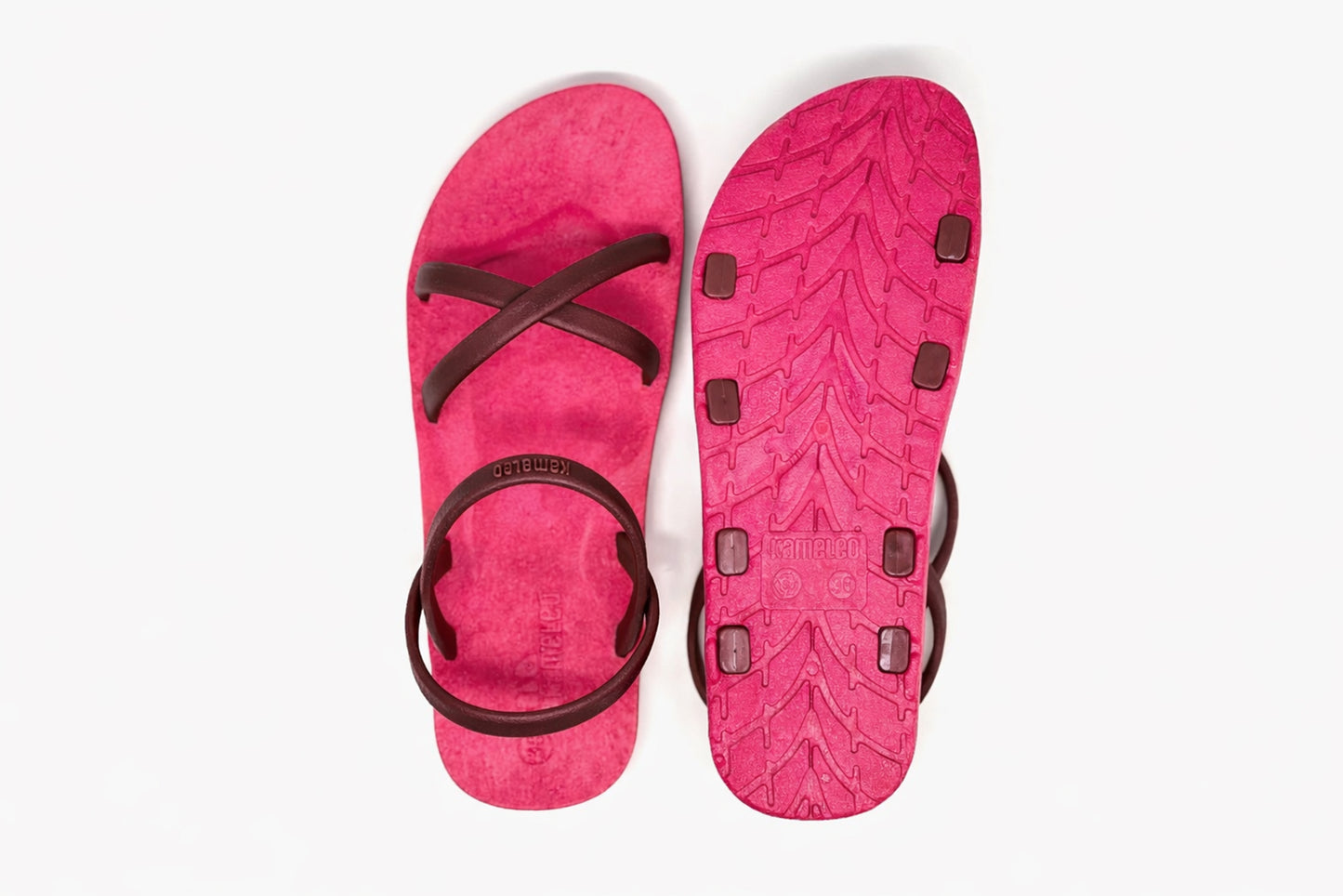 Cross Slim Pink Sole Brown Strap