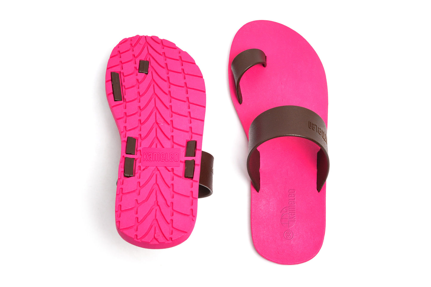 Pop Thumb Pink Sole Brown Strap