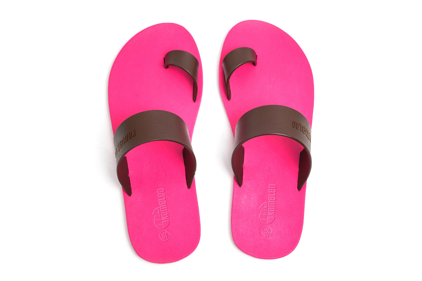 Pop Thumb Pink Sole Brown Strap
