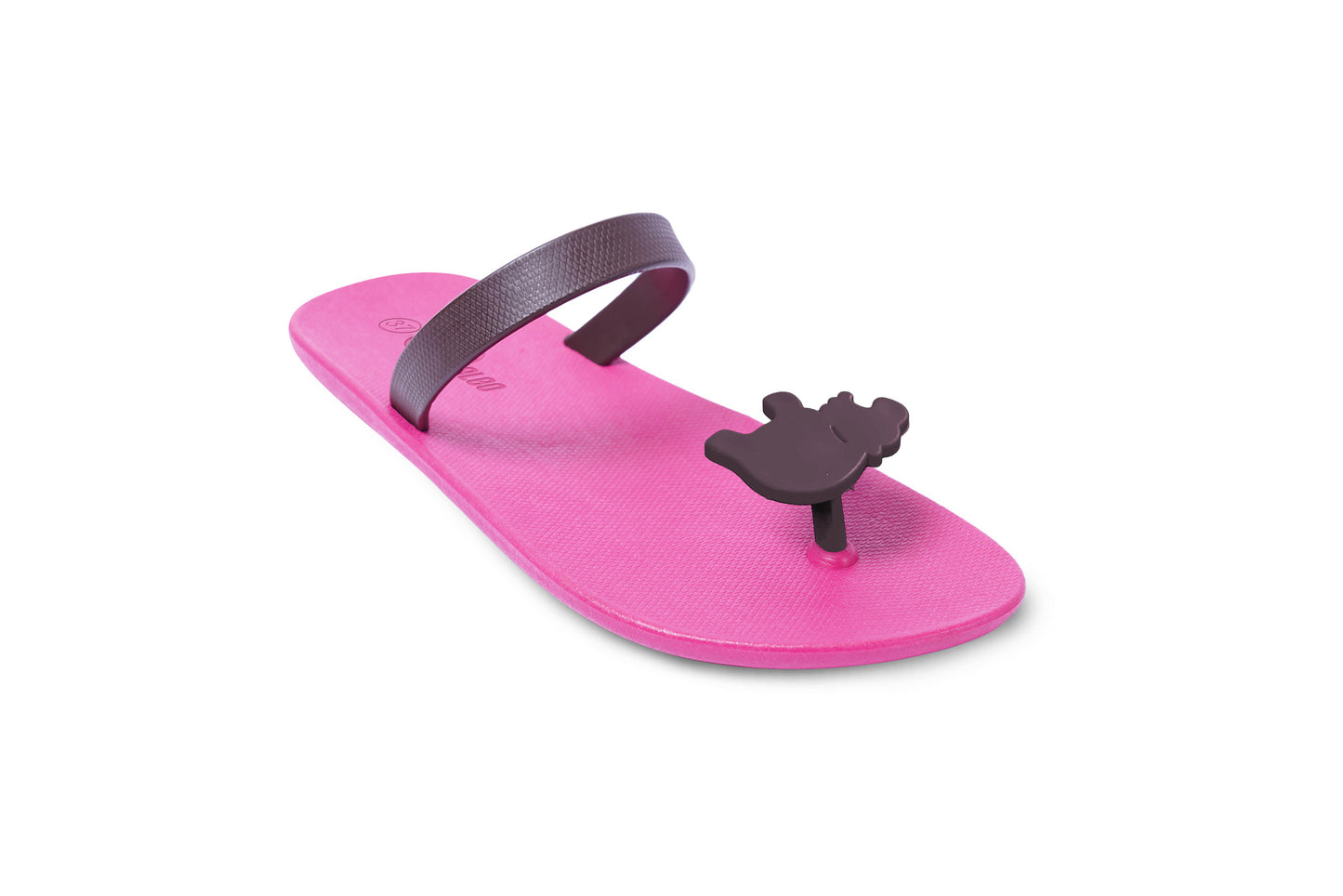 Poppi Hippo Pink Sole Brown Strap