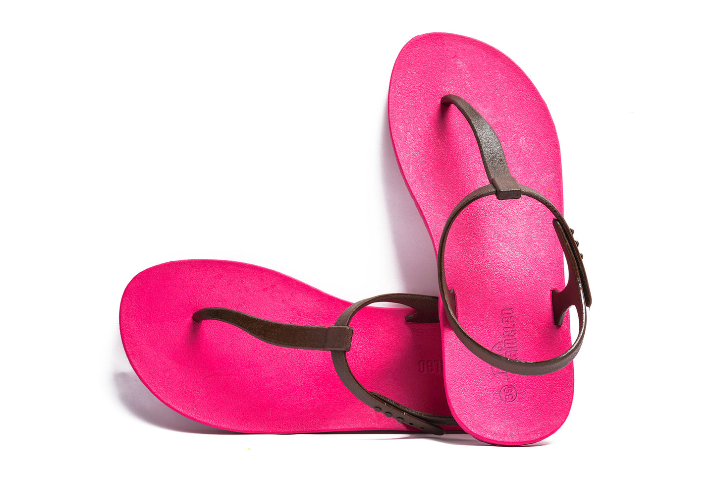Saily Pink Sole Brown Strap
