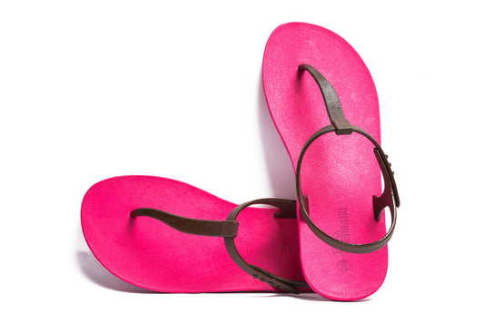 Saily Pink Sole Brown Strap