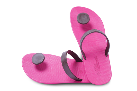 Poppi Dot Pink Sole Brown Strap