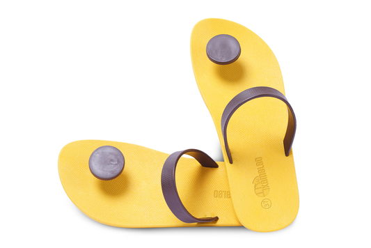 Poppi Dot Yellow Sole Brown Strap