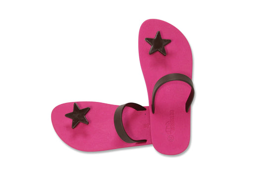 Poppi Star Pink Sole Brown Strap