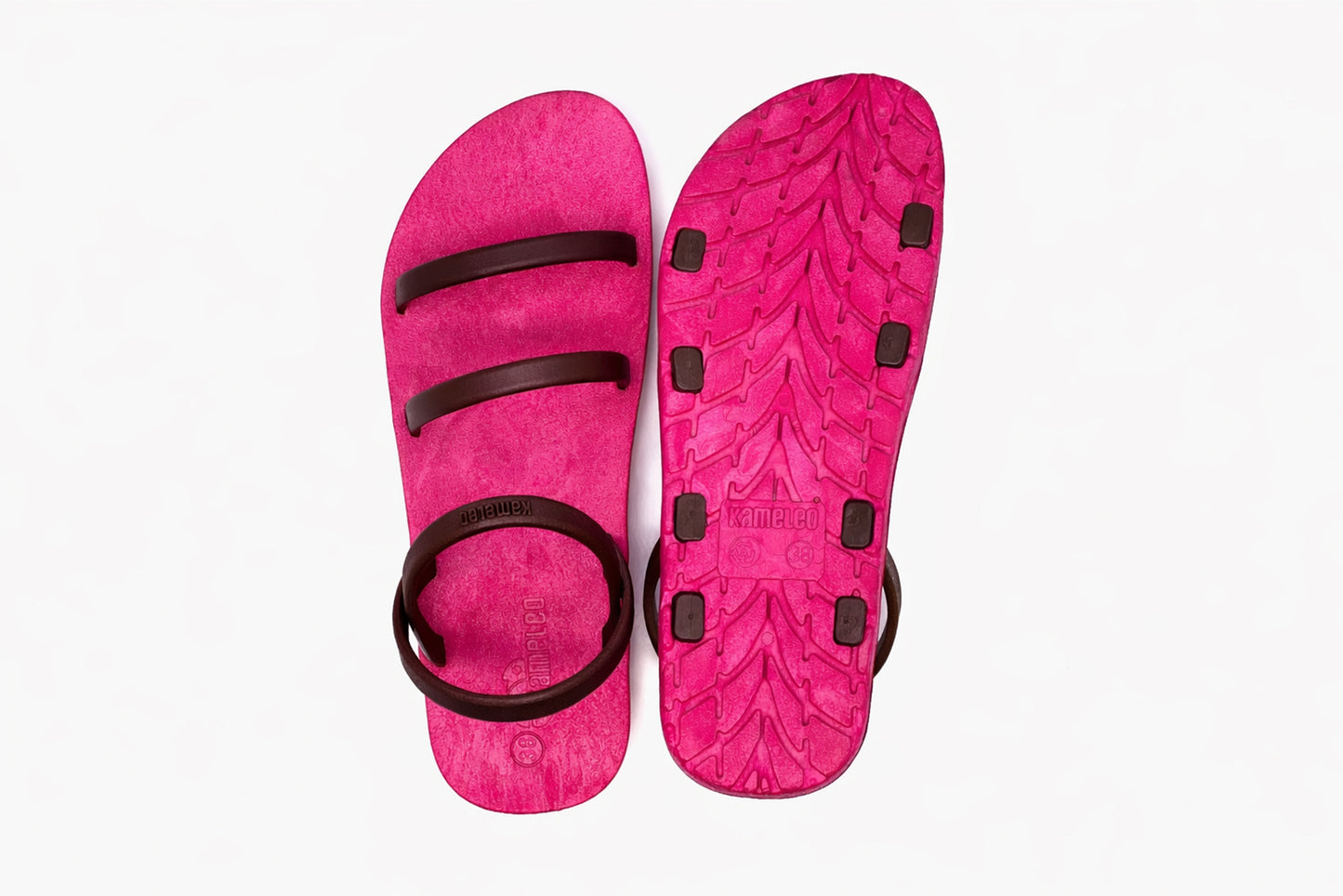 Twin Slim Pink Sole Brown Strap
