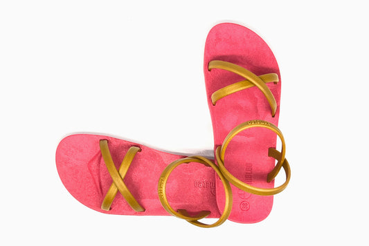 Cross Slim Pink Sole Caramel Strap
