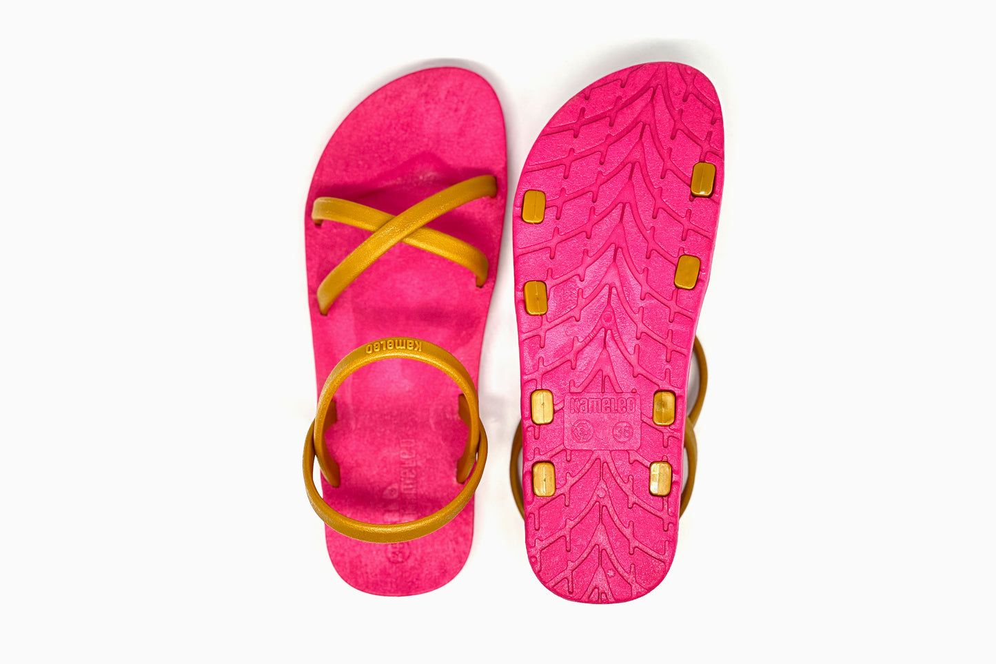 Cross Slim Pink Sole Caramel Strap