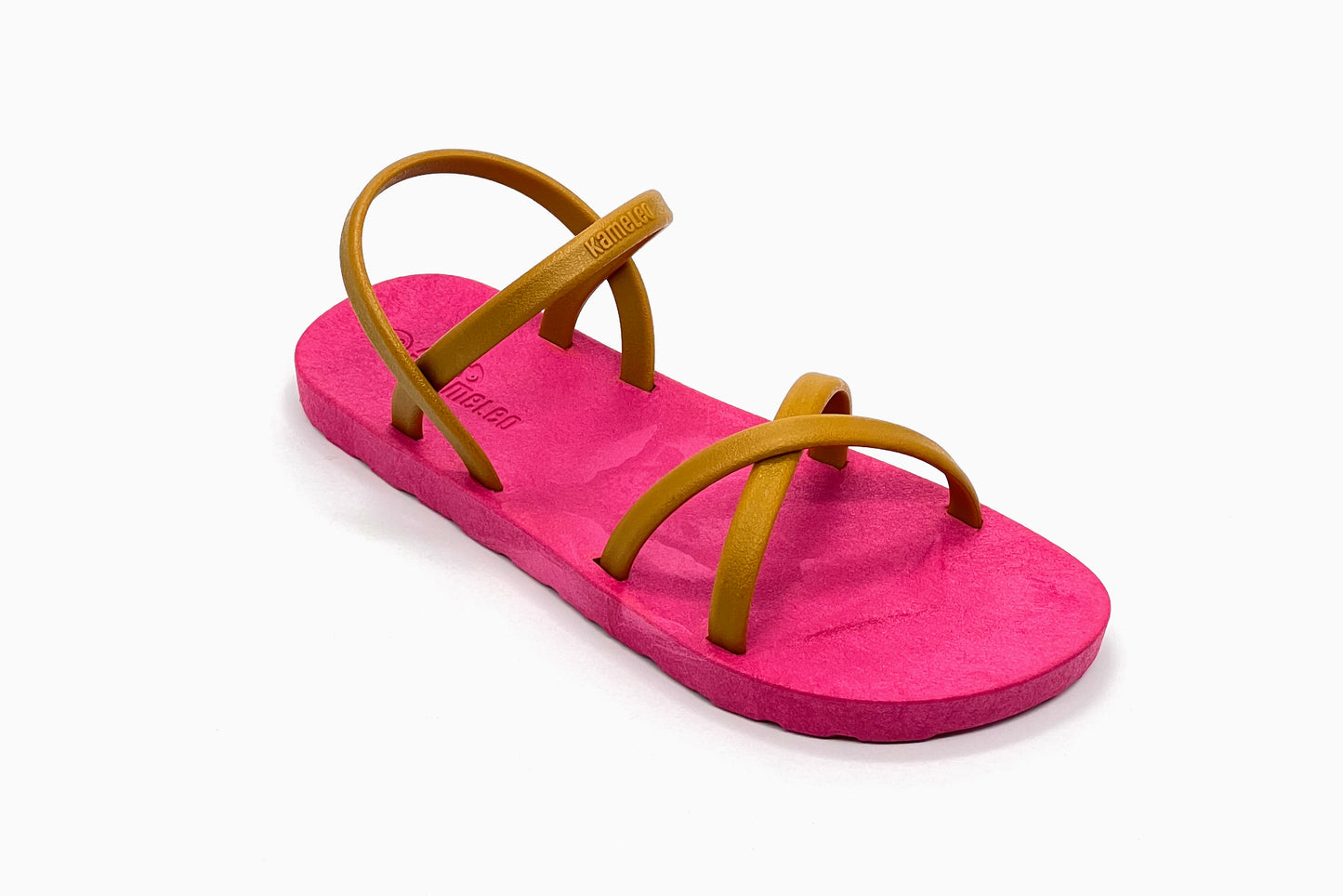 Cross Slim Pink Sole Caramel Strap