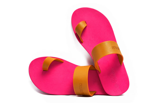 Pop Thumb Pink Sole Caramel Strap