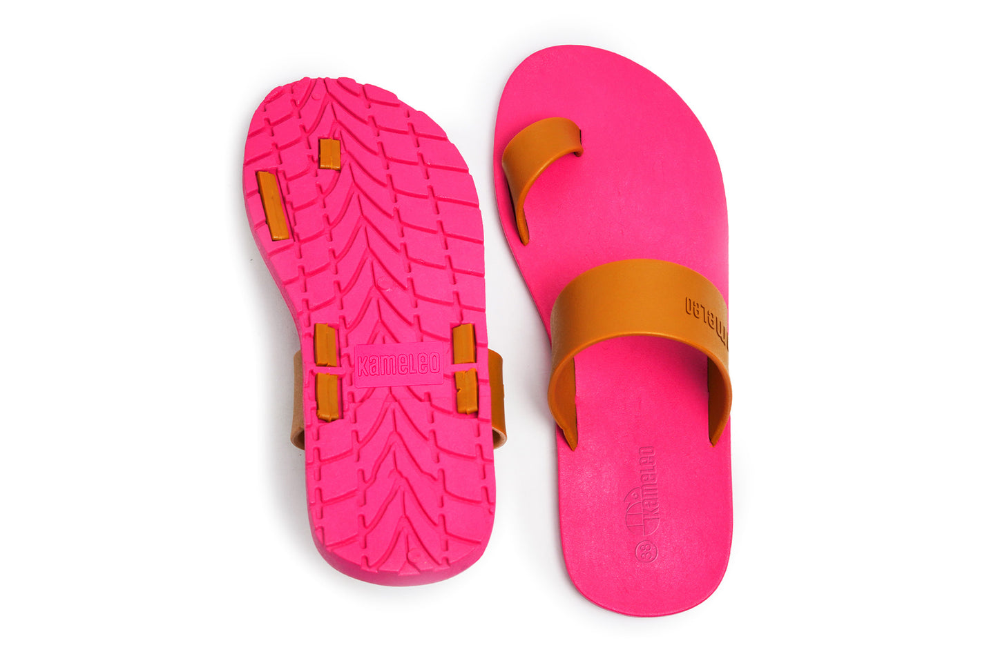 Pop Thumb Pink Sole Caramel Strap