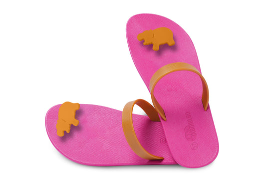 Poppi Hippo Pink Sole Caramel Strap