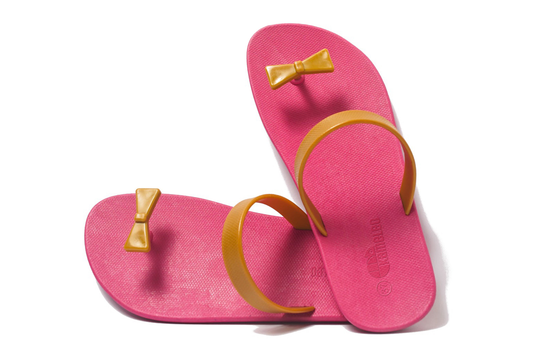 Poppi Bow Pink Sole Caramel Strap