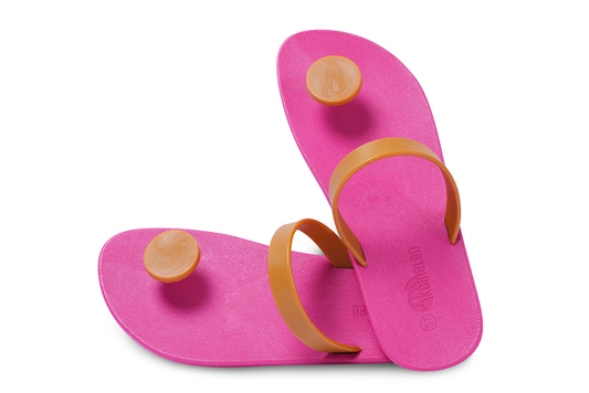 Poppi Dot Pink Sole Caramel Strap
