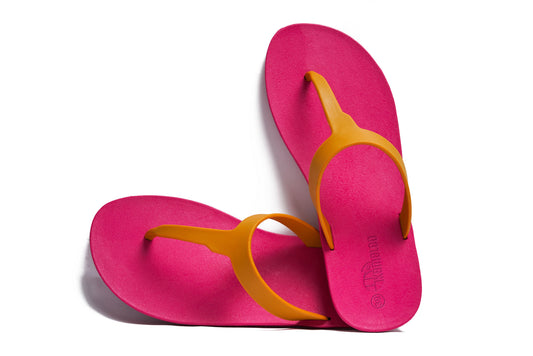 Thongs Pink Sole Caramel Strap