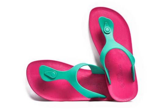 Candy Pink Sole Green Strap