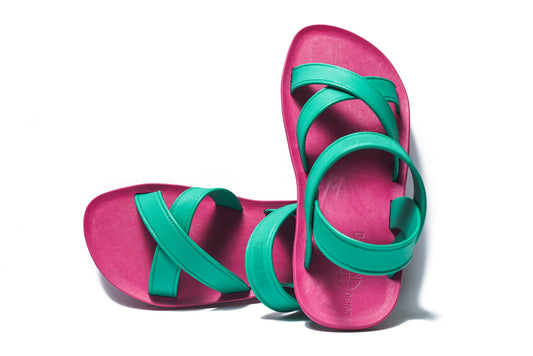 Cross Plus Kids Pink Sole Green Strap