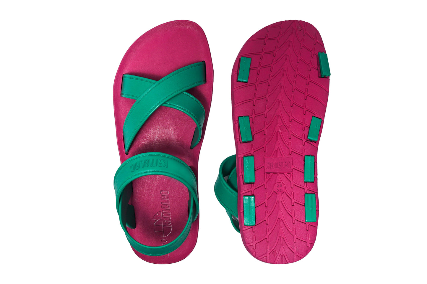 Cross Plus Kids Pink Sole Green Strap