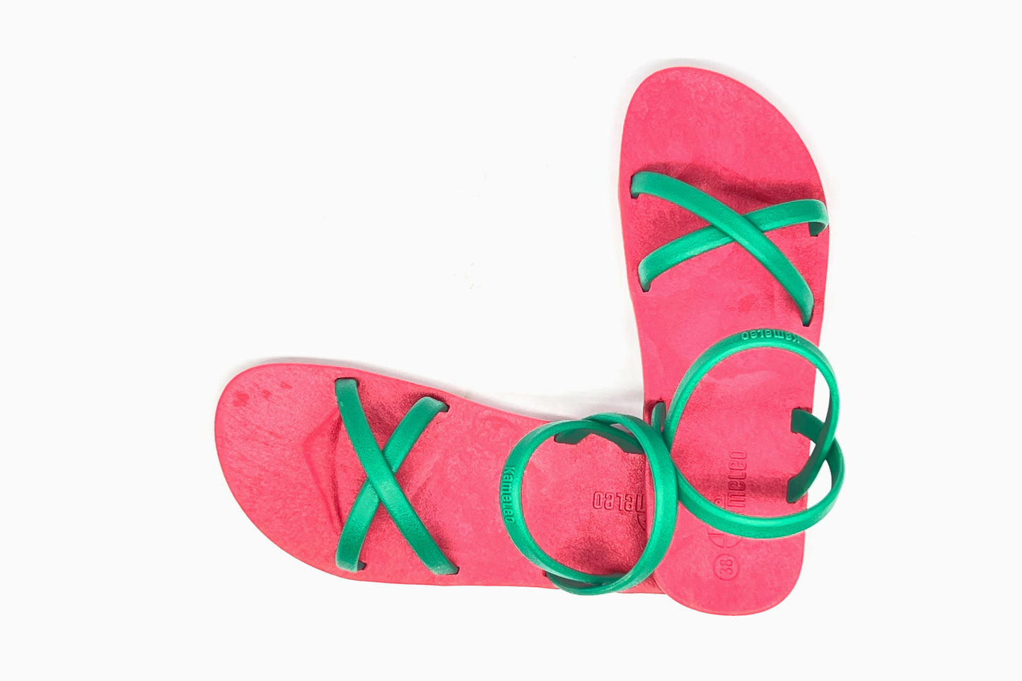 Cross Slim Pink Sole Green Strap