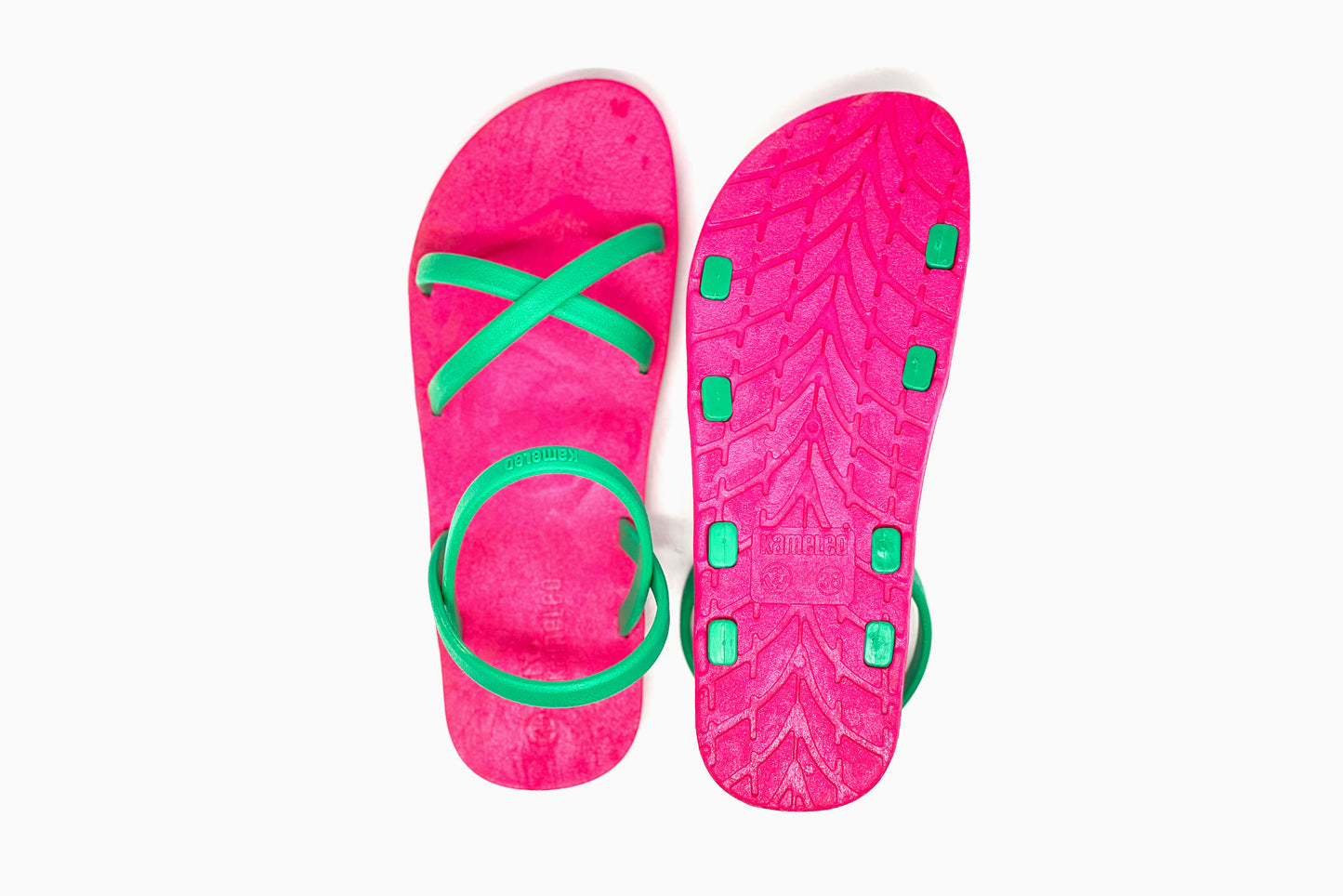Cross Slim Pink Sole Green Strap