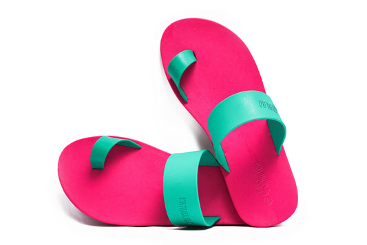 Pop Thumb Pink Sole Green Strap