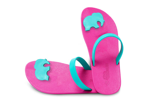 Poppi Ellie Pink Sole Green Strap