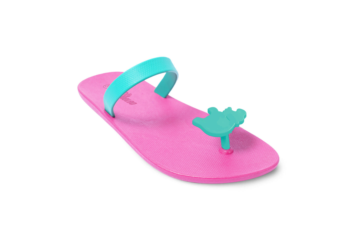 Poppi Hippo Pink Sole Green Strap