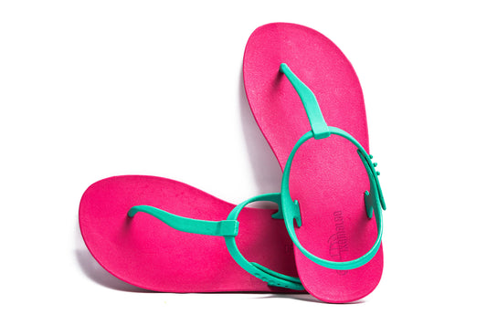 Saily Pink Sole Green Strap