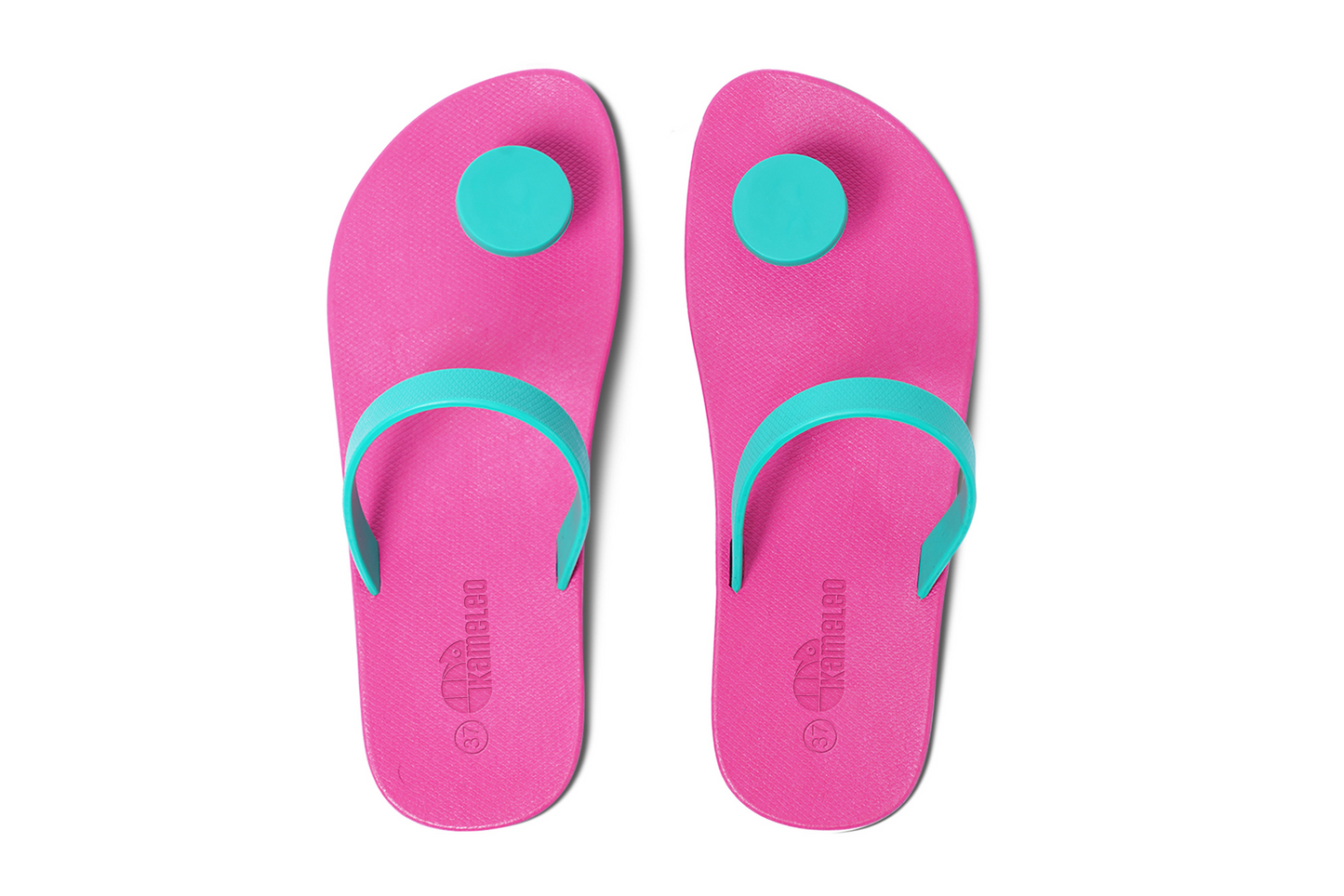 Poppi Dot Pink Sole Green Strap