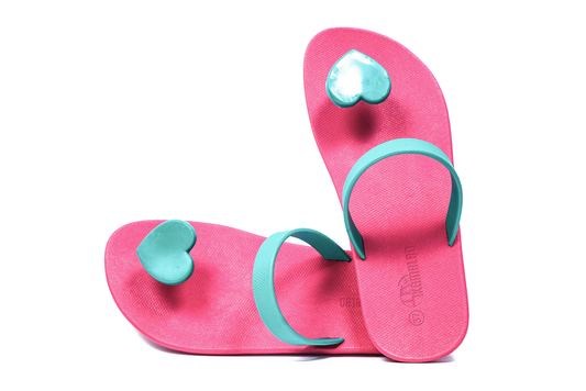 Poppi Heart Pink Sole Green Strap