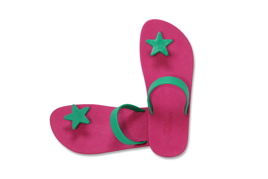 Poppi Star Pink Sole Green Strap
