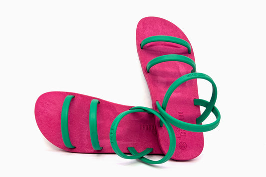 Twin Slim Pink Sole Green Strap