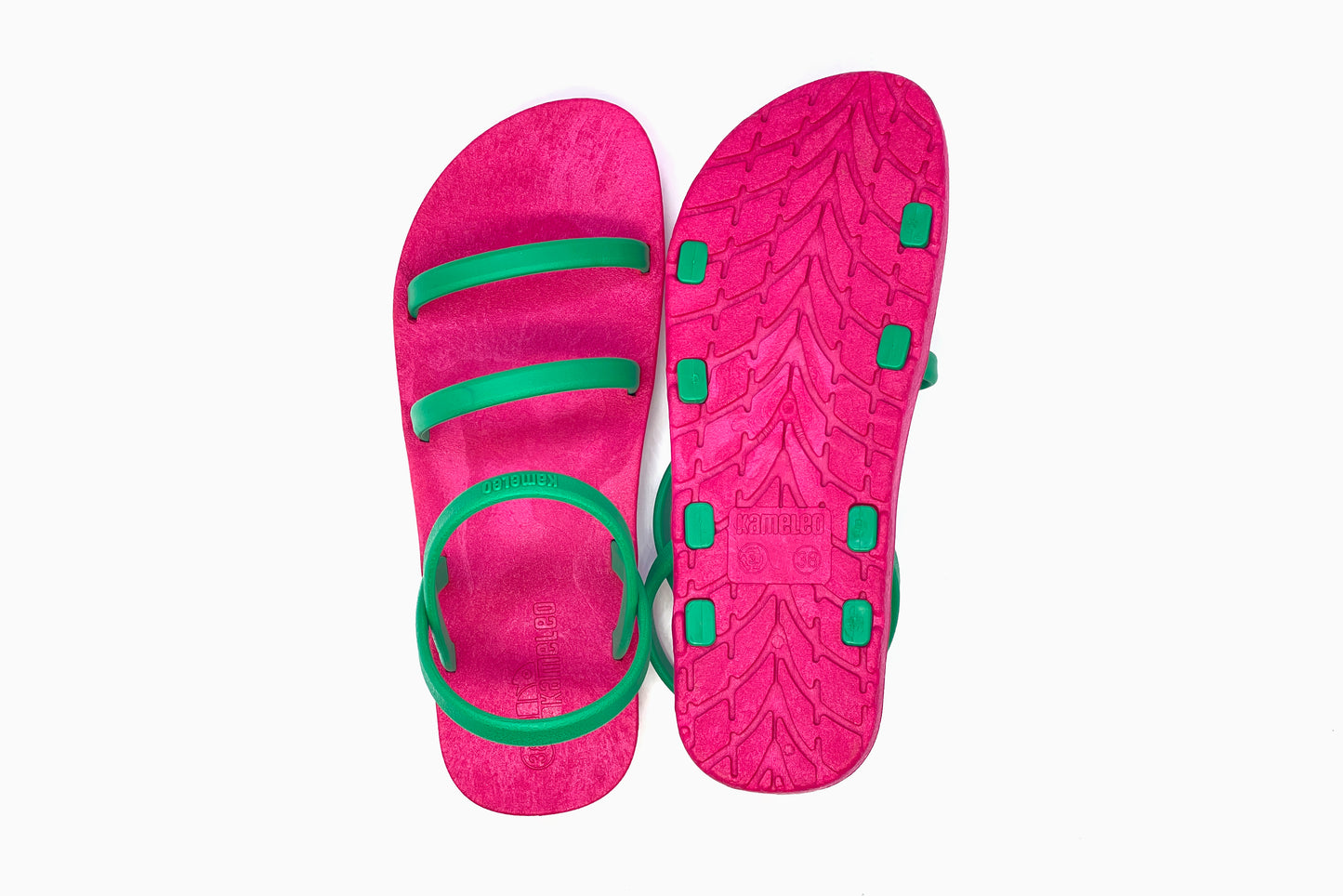 Twin Slim Pink Sole Green Strap