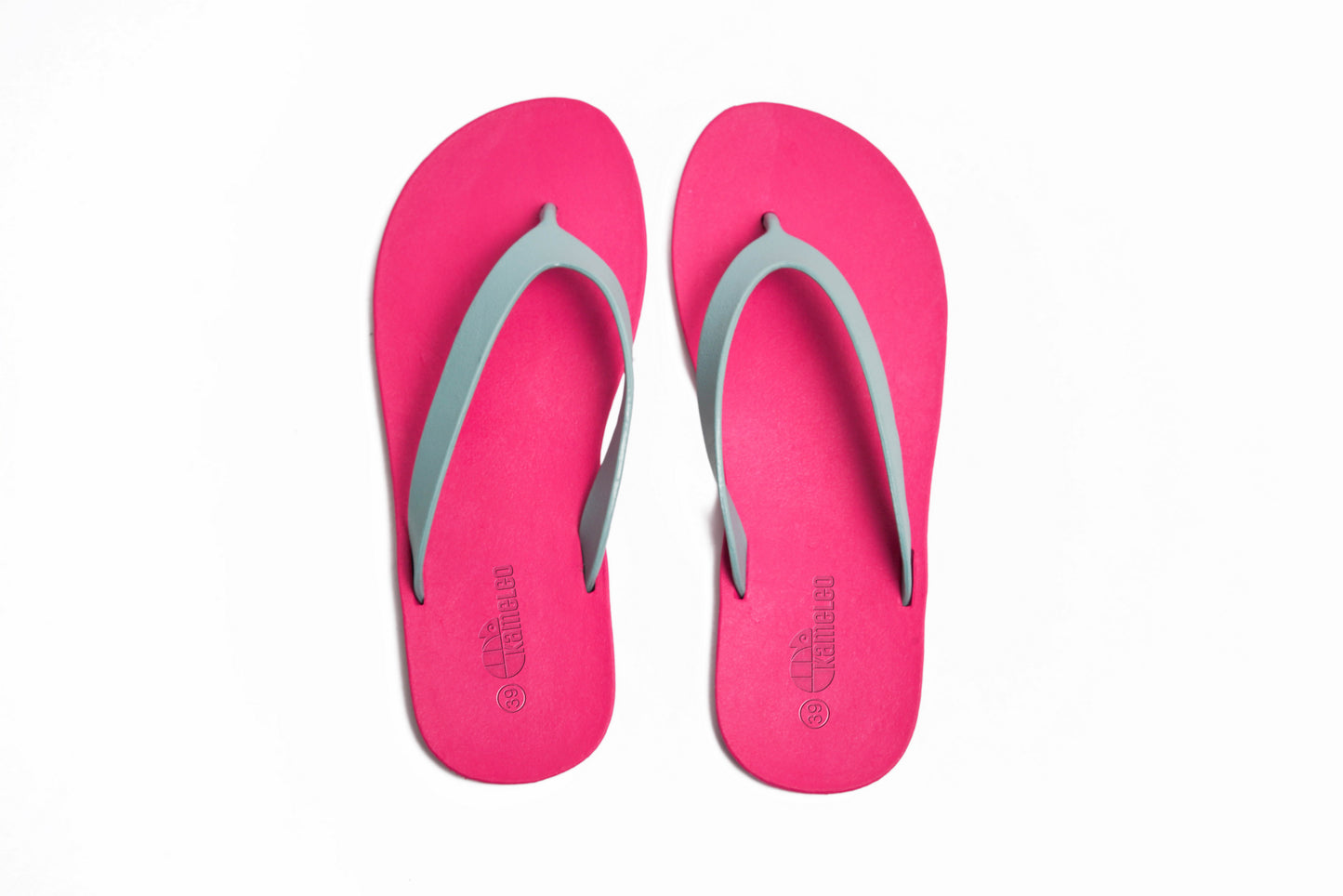 Flippy Pink Sole Grey Strap
