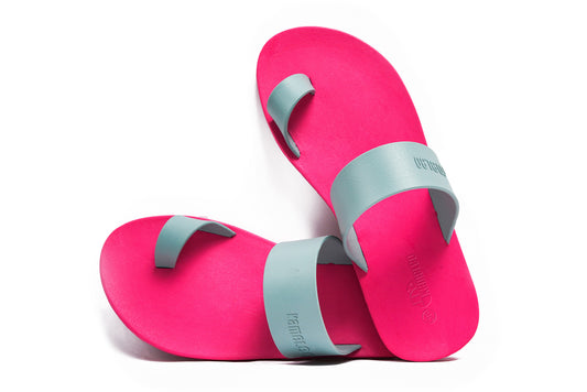 Pop Thumb Pink Sole Grey Strap