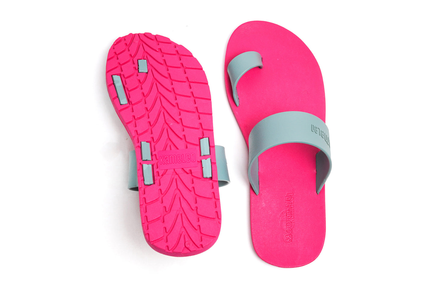 Pop Thumb Pink Sole Grey Strap