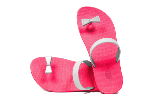 Poppi Bow Pink Sole Grey Strap