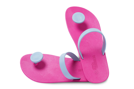 Poppi Dot Pink Sole Grey Strap