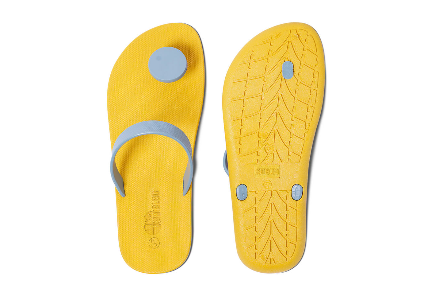 Poppi Dot Yellow Sole Grey Strap