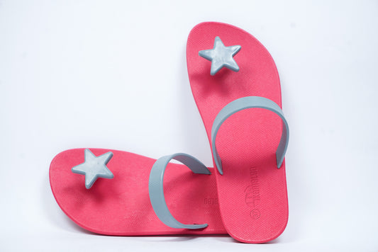 Poppi Star Pink Sole Grey Strap