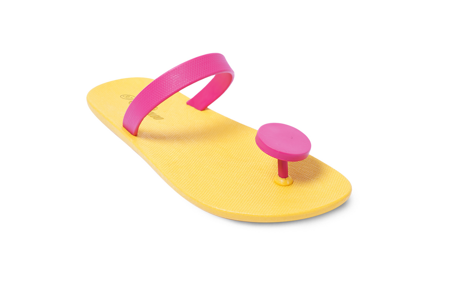 Poppi Dot Yellow Sole Pink Strap
