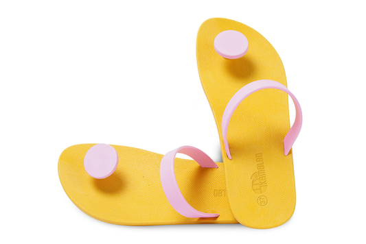 Poppi Dot Yellow Sole LightPink Strap