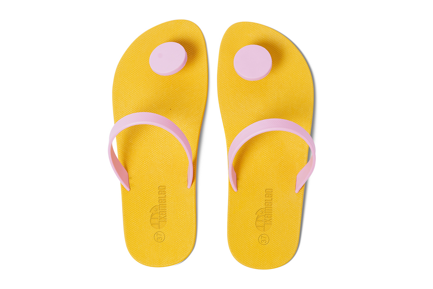 Poppi Dot Yellow Sole LightPink Strap