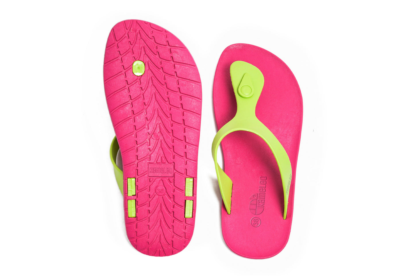 Candy Pink Sole Lime Strap