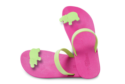 Poppi Hippo Pink Sole Lime Strap