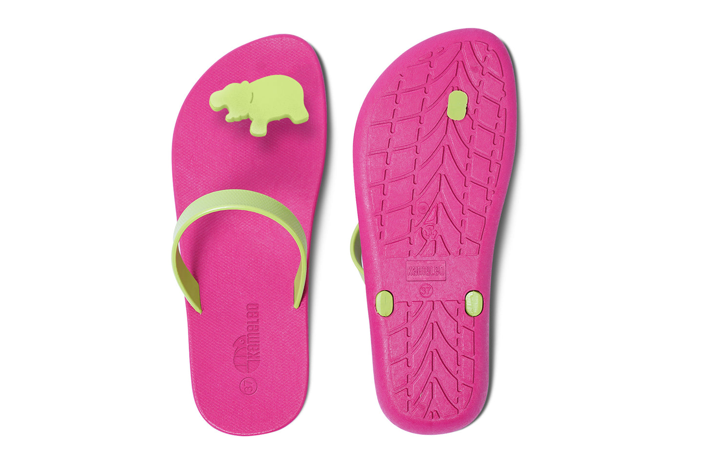 Poppi Hippo Pink Sole Lime Strap