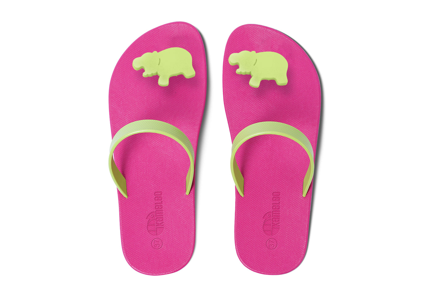 Poppi Hippo Pink Sole Lime Strap
