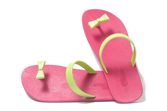 Poppi Bow Pink Sole Lime Strap