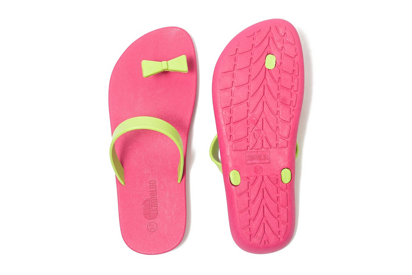 Poppi Bow Pink Sole Lime Strap